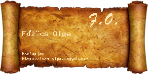 Föcs Olga névjegykártya